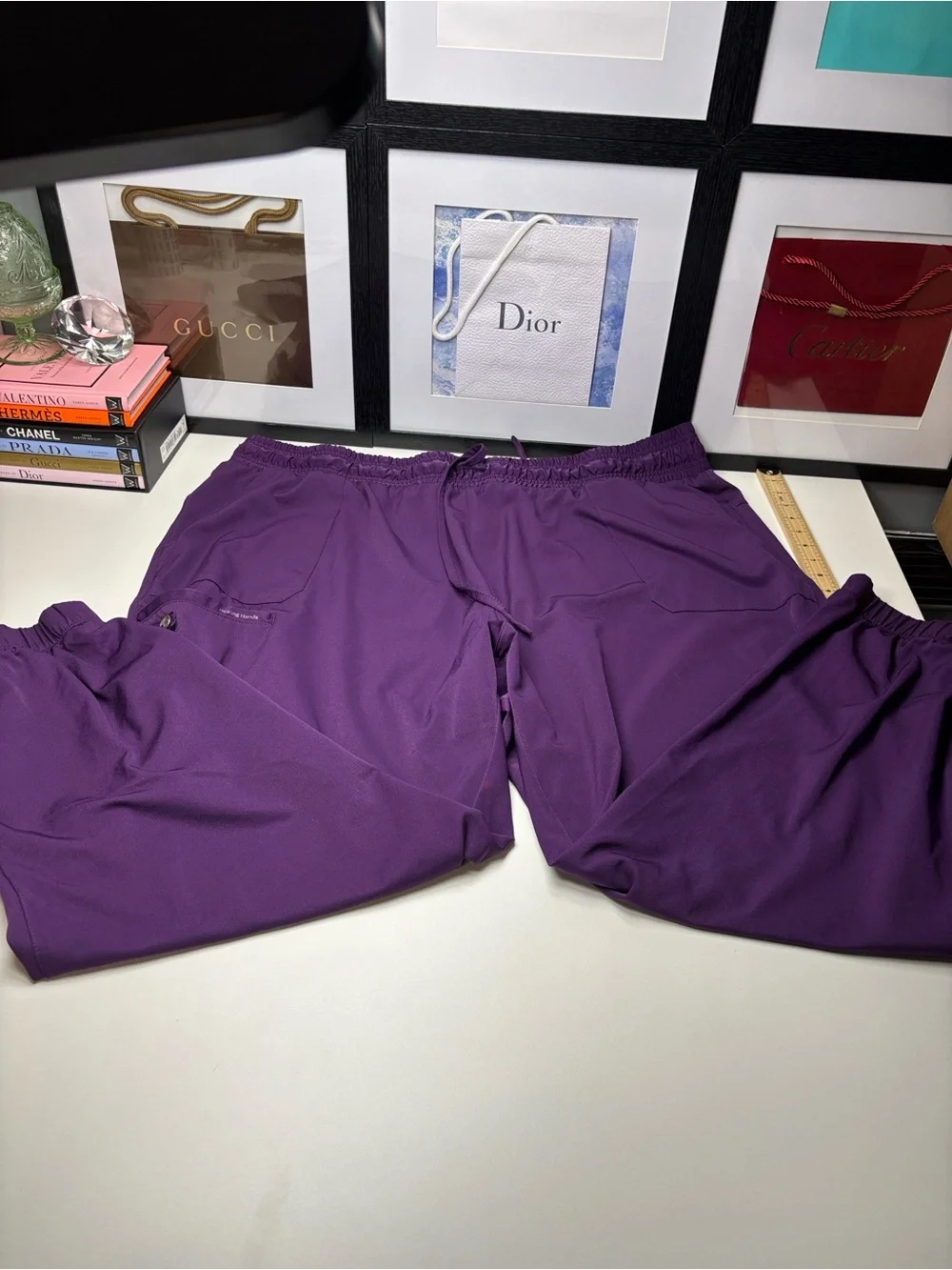 Healing Hands HH Works Women’s Renee Jogger Purple Scrub Pants EUC Size 2X